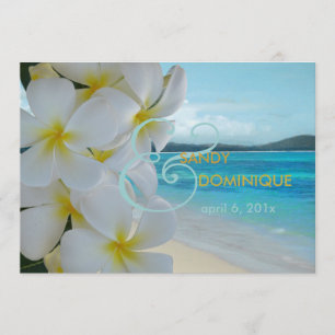 PixDezines PLUMERIA LEI/BEACH WEDD Einladung