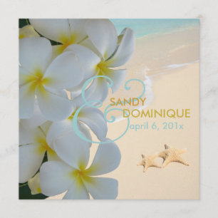 PixDezines Plumeria Lei / Strand / Seestern tropis Einladung