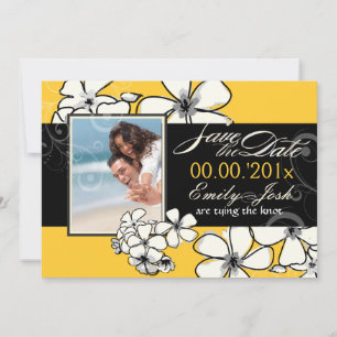PixDezines Plumeria Save-the-Date/DIY-Farbe Save The Date