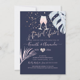 PixDezines Probe Dinner/Rosa Champagner+Palmen Einladung