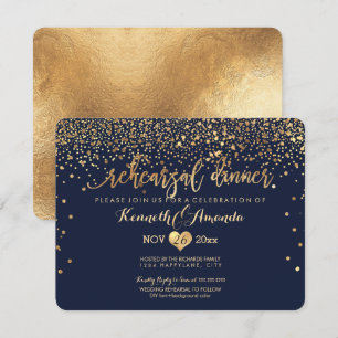 PixDezines Probedinner/Faux Gold Konfetti Einladung
