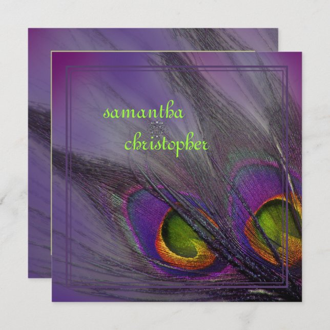 PixDezines Psychedelic Peacock, Anpassen Sie es! Einladung (Vorne/Hinten)