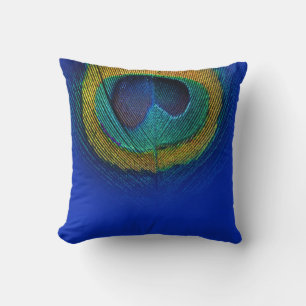 PixDezines Psychedelic Peacock eye/cobalt+green Kissen