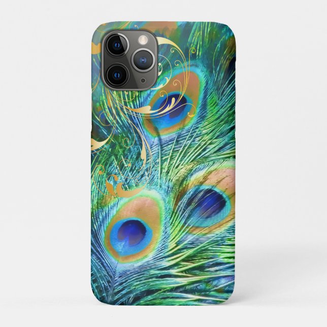 PixDezines Psychedelic Peacock+filigree Wirbel Cas Case-Mate iPhone Hülle (Rückseite)