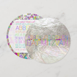 PixDezines Psychedelic Stars/Neon/Fledermaus Mitzv Einladung