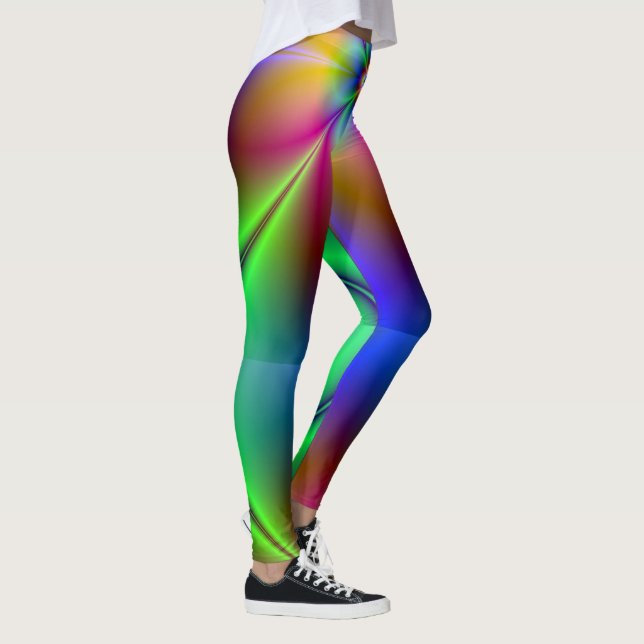PixDezines Psychedelic Techno Dance/Neon Lights Leggings (Rechts)