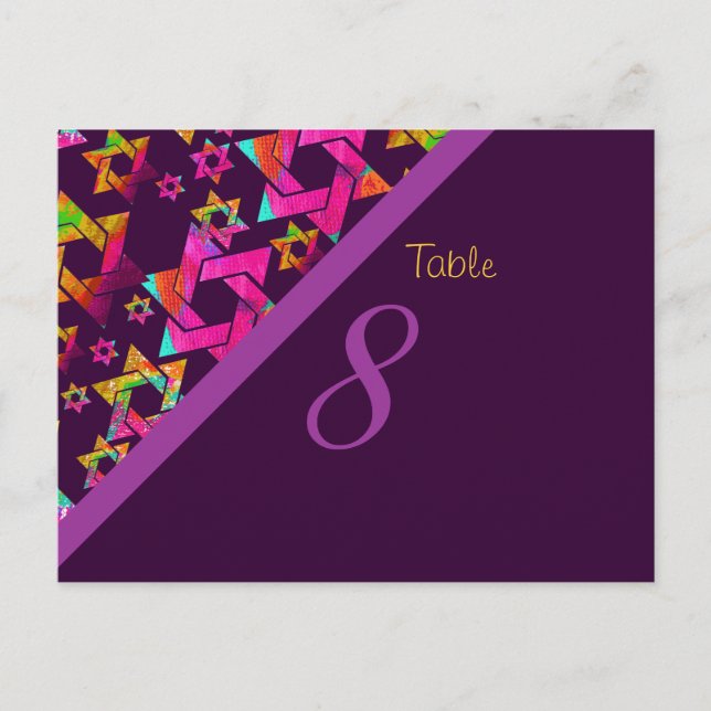 PixDezines psychedelische Sterne, Tabelle No Cards Postkarte (Vorderseite)