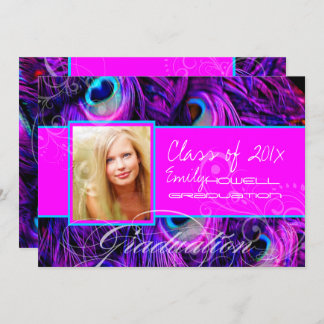 PixDezines Psychedelischer Pfau-Abschluss Einladung