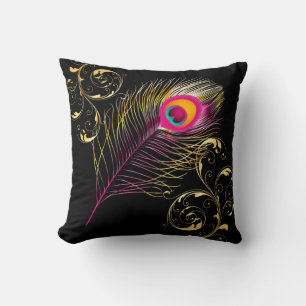 PixDezines psychedelischer Pfau/Diy-Hintergrund Kissen