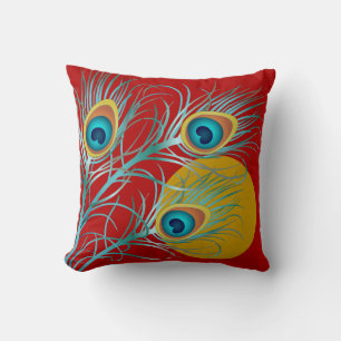 PixDezines psychedelischer Pfau/DJ-Hintergrund Kissen