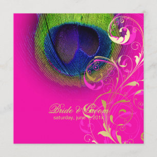 PixDezines psychedelisches Pfauenauge / heißrosa Einladung