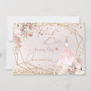 PixDezines Quinceanera Blush Pink Dankeschön Karte