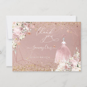 PixDezines Quinceanera Rose Gold Dankeschön Karte