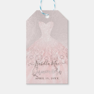 PixDezines Quinceanera Sparkle Gown, Blush Geschenkanhänger