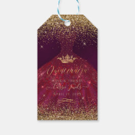 PixDezines Quinceanera Sparkle Gown, Burgund Geschenkanhänger