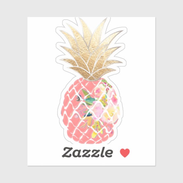 PixDezines Raspberry Aloha Ananas, Imitate Gold Aufkleber (Blatt)