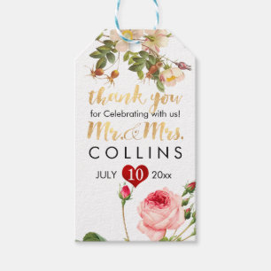 PixDezines Redoute Vintage Rose Geschenkanhänger