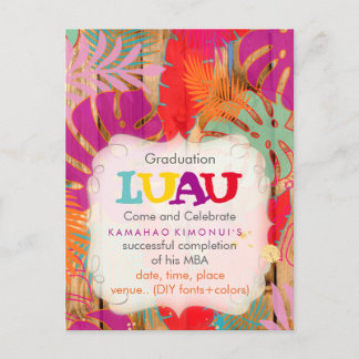PixDezines Regenwald/Abschluss/Luau/DIYevent Ankündigungspostkarte