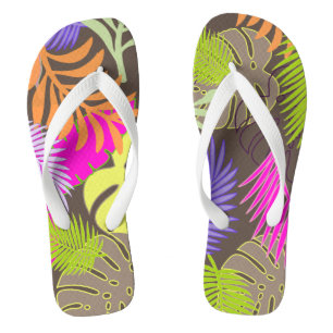 PixDezines Regenwald/DIY Hintergrundfarbe Flip Flops
