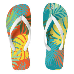 PixDezines Regenwald/DIY Hintergrundfarbe Flip Flops
