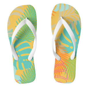 PixDezines Regenwald/DIY Hintergrundfarbe Flip Flops