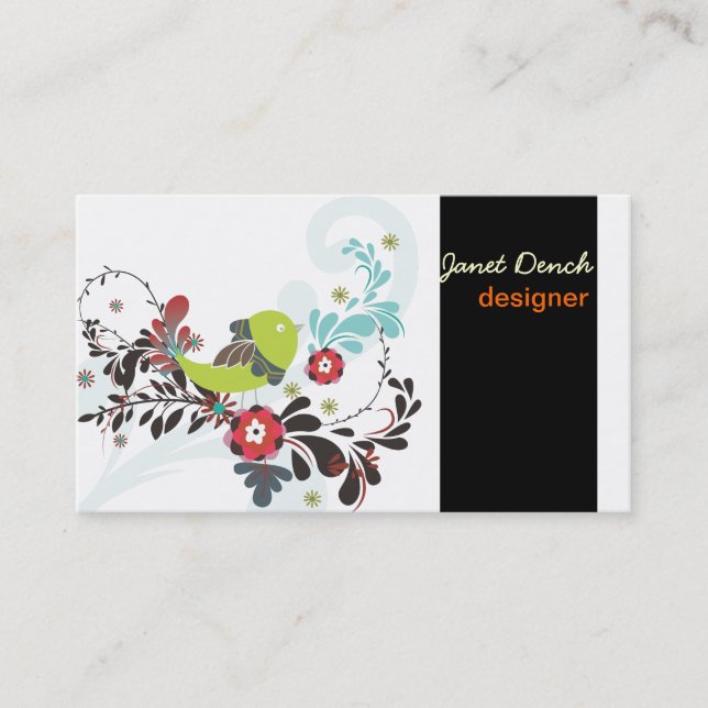 PixDezines Retro Chicks Visitenkarte (Vorderseite)