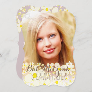 PixDezines Retro DaisiesFoto/Bat Mitzvah Einladung