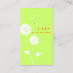PixDezines Retro Dandelion / DIY Color, Neon Green Visitenkarte