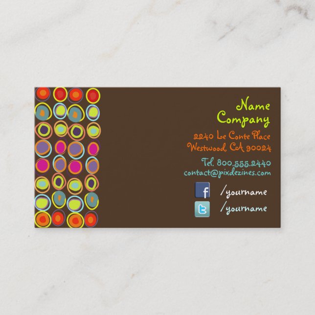 PixDezines Retro Design Business Cards Visitenkarte (Vorderseite)