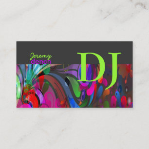 PixDezines Retro DJ+Disco-Wirbel Visitenkarte