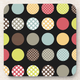 PixDezines Retro Polka Dots/DIY Hintergrundfarbe Getränkeuntersetzer