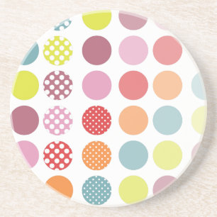 PixDezines Retro Polka Dots/DIY Hintergrundfarbe! Sandstein Untersetzer
