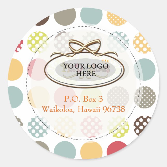 PixDezines-Retro-Polka-Punkte/Deuchhintergrund Runder Aufkleber (Vorderseite)