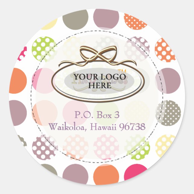 PixDezines-Retro-Polka-Punkte/Deuchhintergrund Runder Aufkleber (Vorderseite)