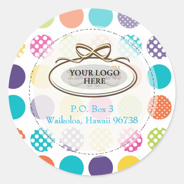 PixDezines-Retro-Polka-Punkte/Deuchhintergrund Runder Aufkleber (Vorderseite)