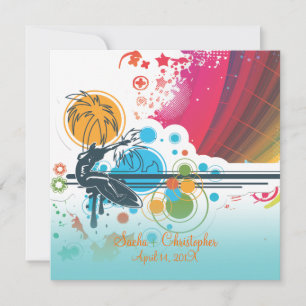 PixDezines Retro Surfer, Destination Events Einladung