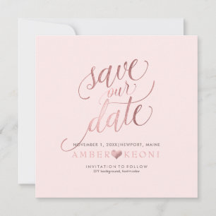 PixDezines Rett Date/Imitats Rose Gold/DIY Hinterg Save The Date