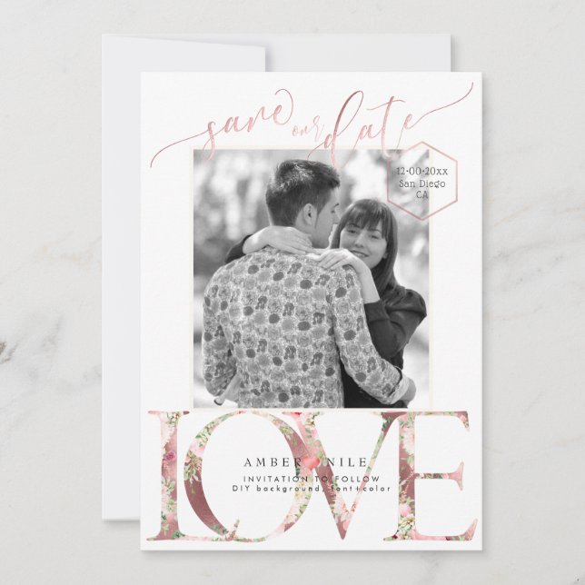 PixDezines Rett Datum/Botanica-Liebe Save The Date (Vorderseite)