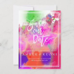 PixDezines Rett Datum/Farblauf/Regenbogen Save The Date