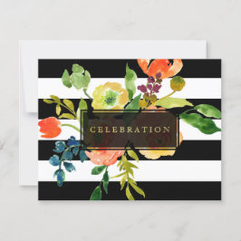 PixDezines-Rezept Mitzvah/DIYstripes/floral Einladung