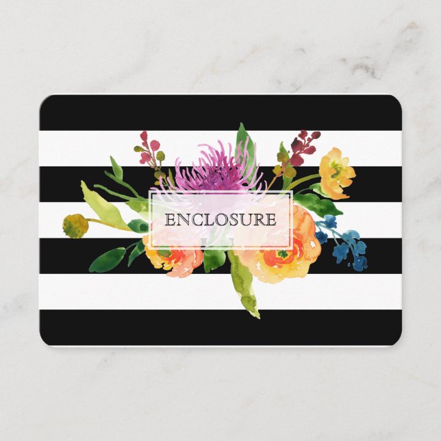 PixDezines Richtung Mitzvah/DIYstripes/floral Begleitkarte (Vorderseite)