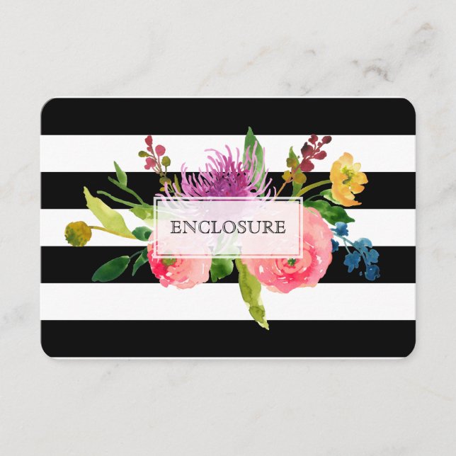 PixDezines Richtung Mitzvah/DIYstripes/floral Begleitkarte (Vorderseite)