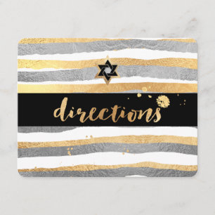 PixDezines Richtung/silber/gold/Streifen/mitzvah Begleitkarte