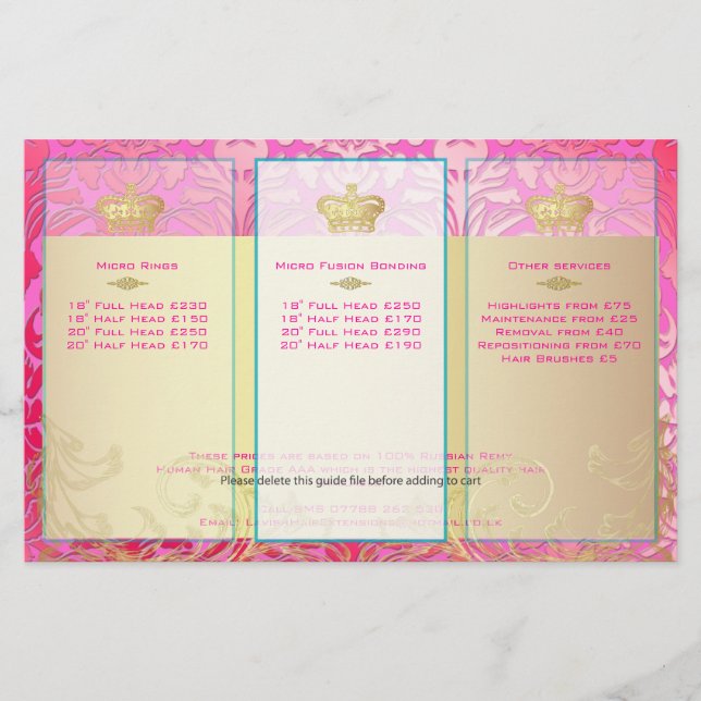 PixDezines rosa Flora-Damask Flyer (Vorne)