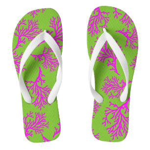 PixDezines rosa Korallen/DIY Farben Flip Flops