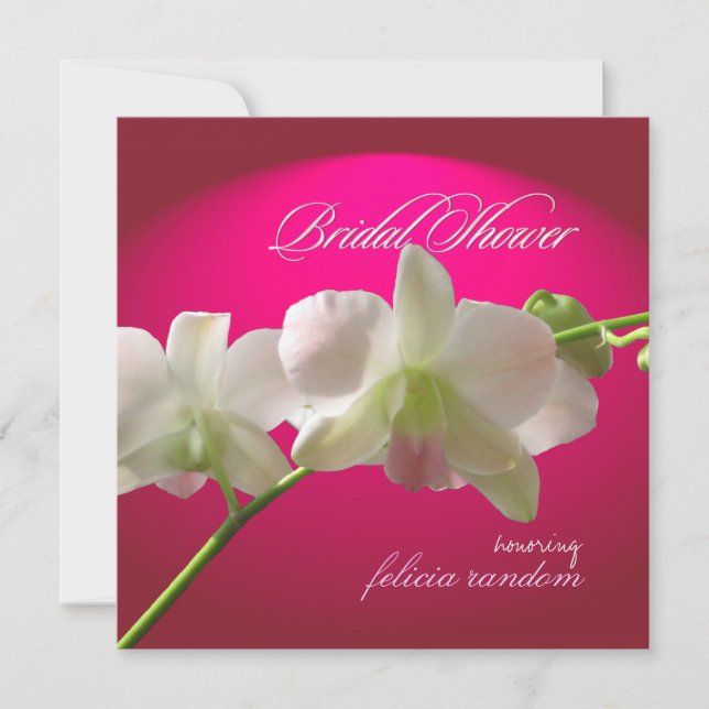 PixDezines Rosa Orchid/Brautparty Einladung (Vorderseite)