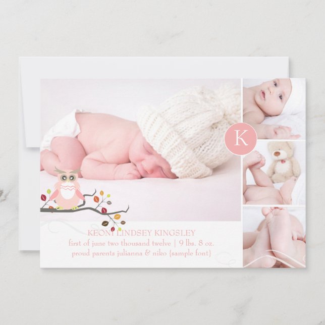 PixDezines Rosa Uhu/Gaue Akzent Farbe Ankündigung (Vorderseite)