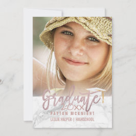 PixDezines Rose Abschluss Gold/Marmor Einladung