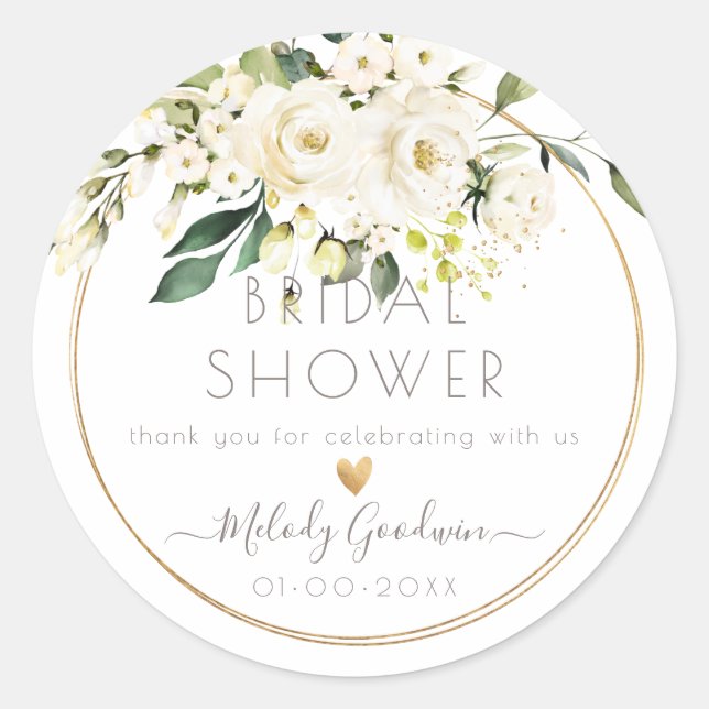 PixDezines Rose Alabaster Runder Aufkleber (Vorderseite)