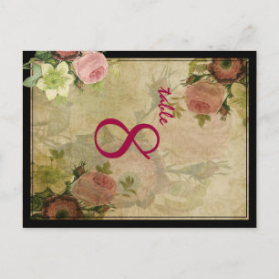 PixDezines Rose der Vintagen Hütte/Schriftart mit  Postkarte